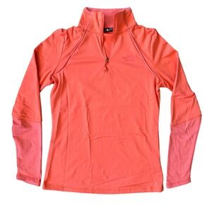 The North Face Womens Small Coral Pink Quarter Zip Athletic Pullover Top